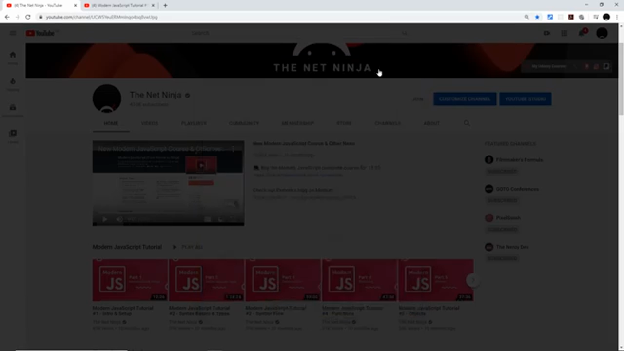 channel page continuation during the intro