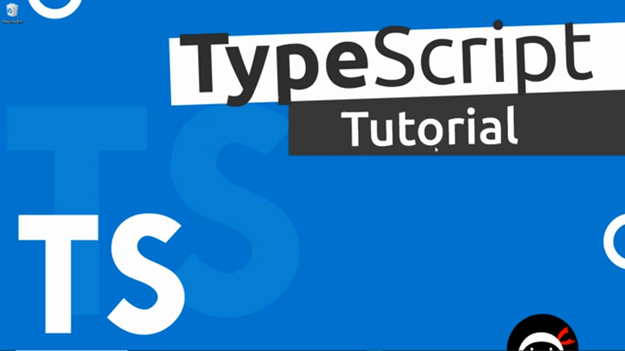 TypeScript Tutorial title card with the TS logo