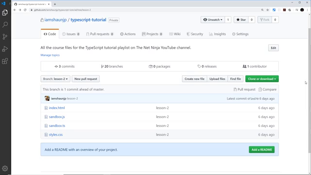 repo contents: index.html, sandbox.js, sandbox.ts, styles.css