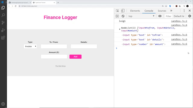 DevTools Elements panel showing the form’s input structure