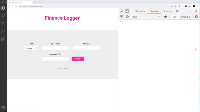 Finance Logger form before any invoices exist