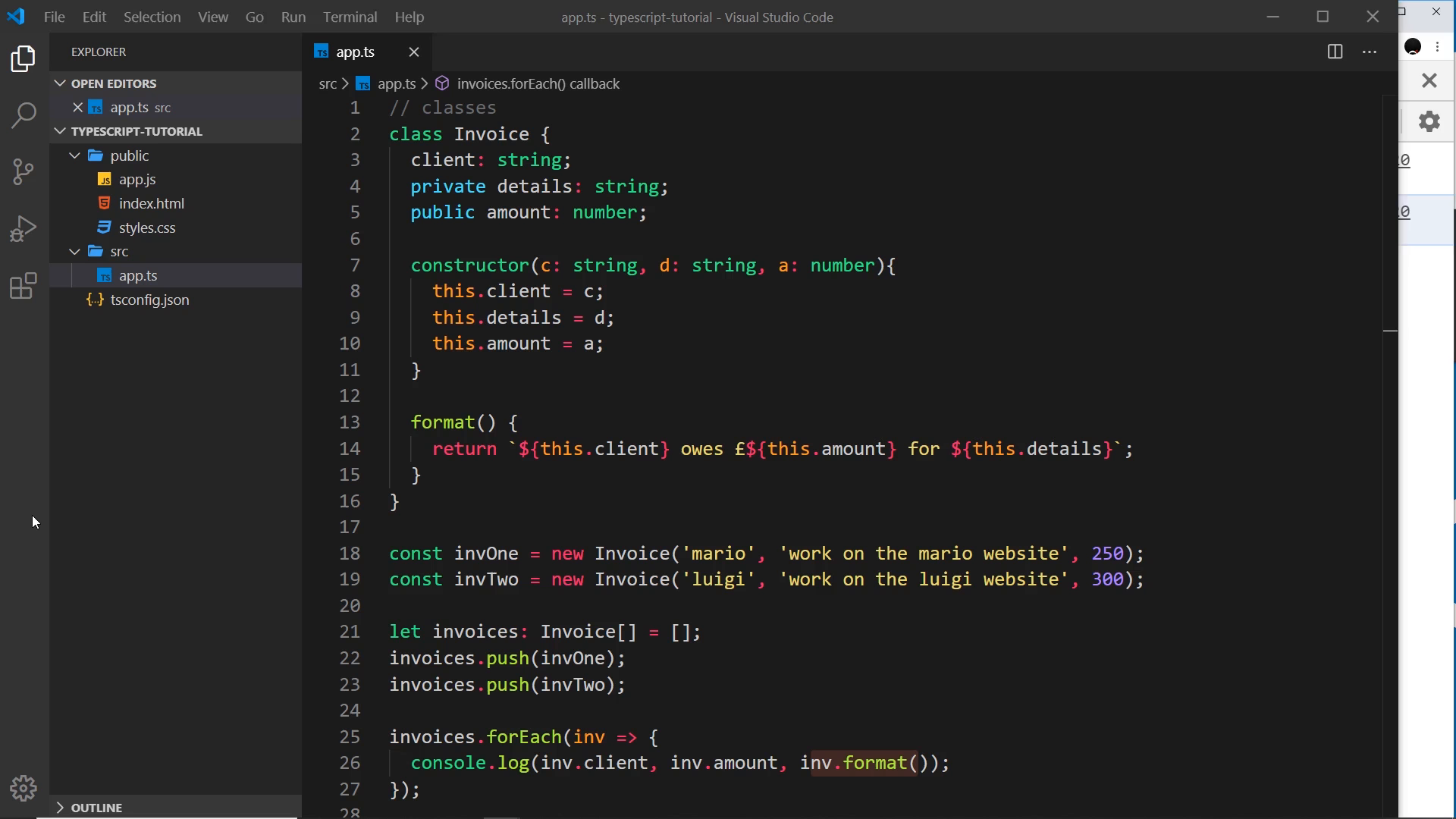 editor with private details; direct details log removed, format() still logging
