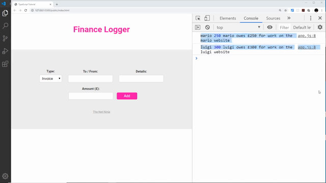 transaction list plus console lines after the refactor
