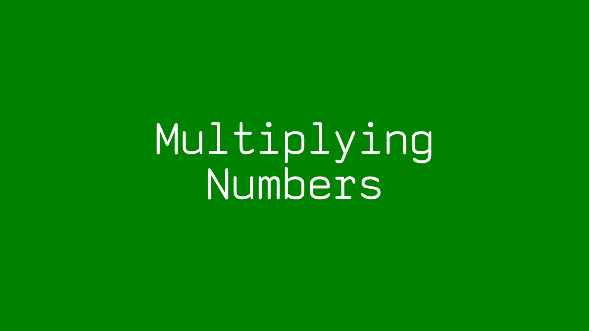 Multiplying Numbers slide from the arithmetic section