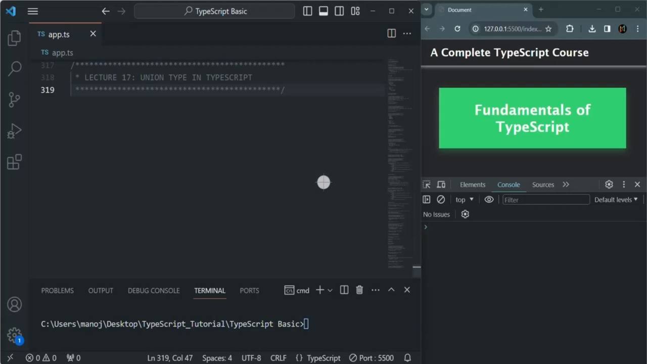 course slide over the editor (&ldquo;A Complete