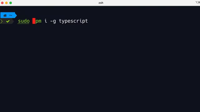 global install in the terminal