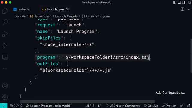launch.json debug configuration