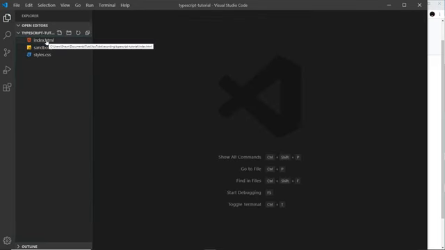 VS Code open on the typescript-tutorial folder