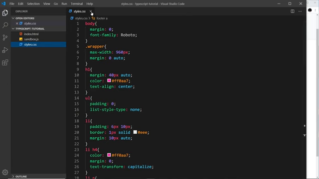 project stylesheet in the editor