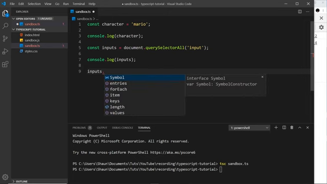 NodeList interface and forEach in the editor