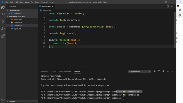final sandbox.ts with the querySelectorAll loop