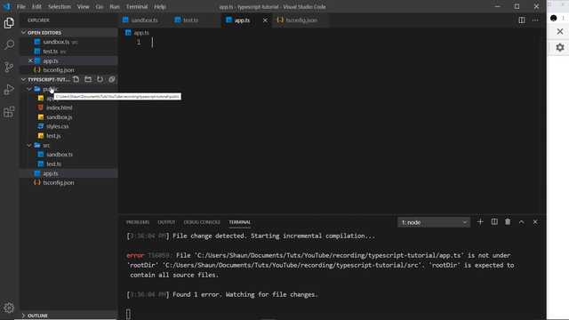 TS6059: stray root-level file outside rootDir