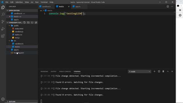 watch mode recompiling on save