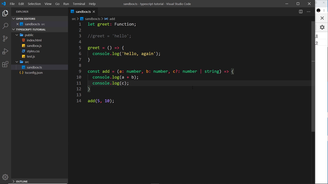 undefined without c, default value with it