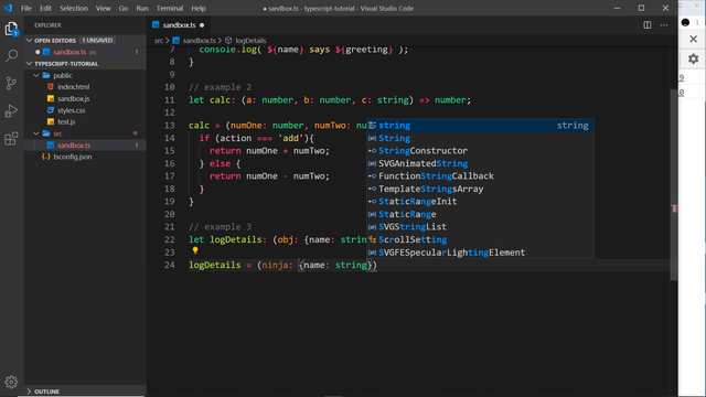 hover detail on the object parameter