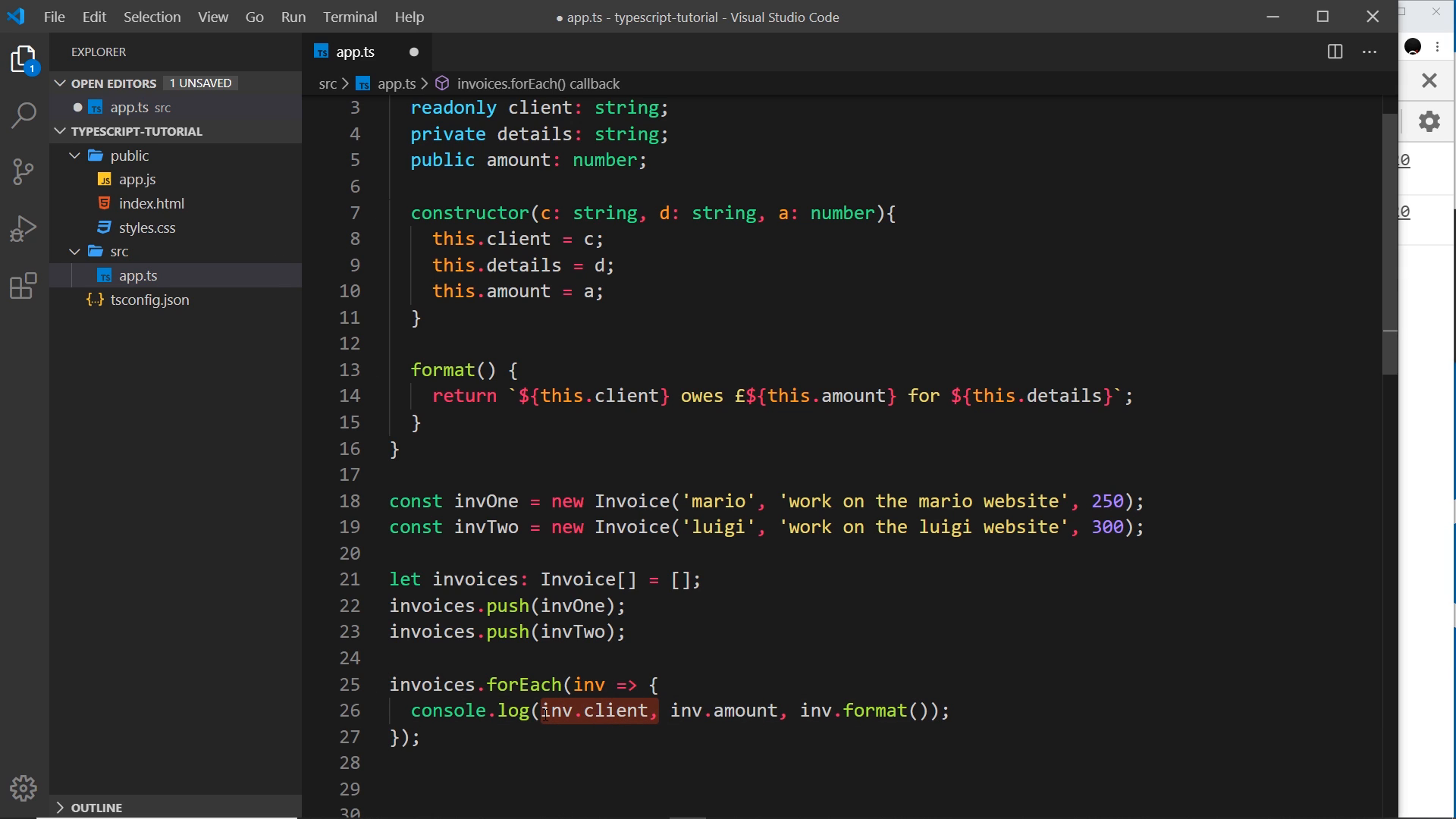readonly client alongside private details