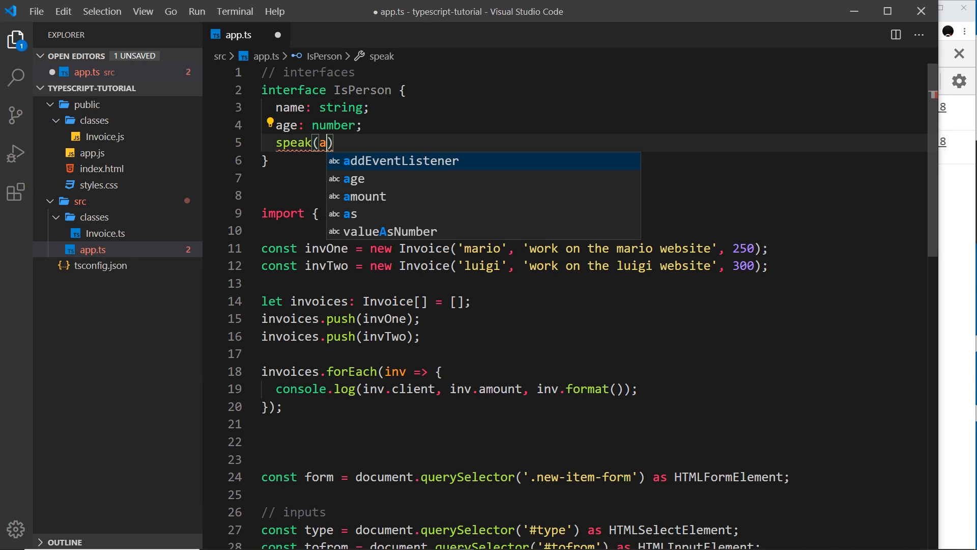 interface walkthrough in the editor