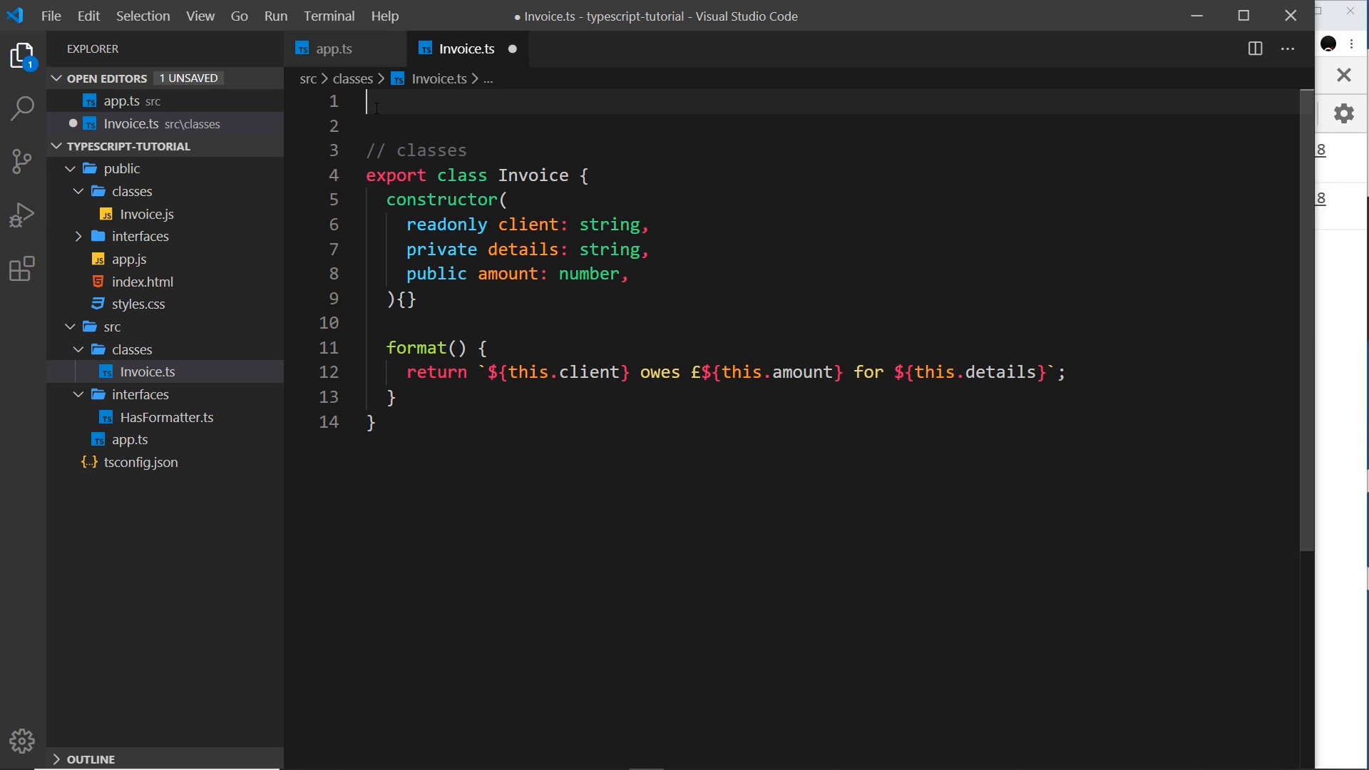 Invoice with implements HasFormatter