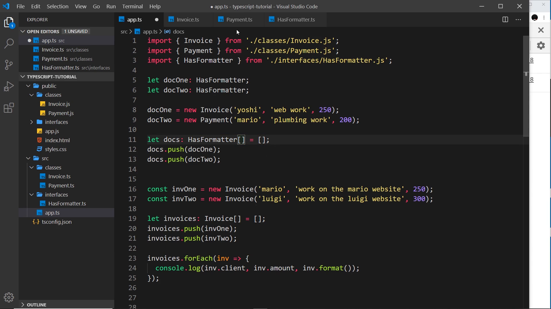 docs array logged with both objects