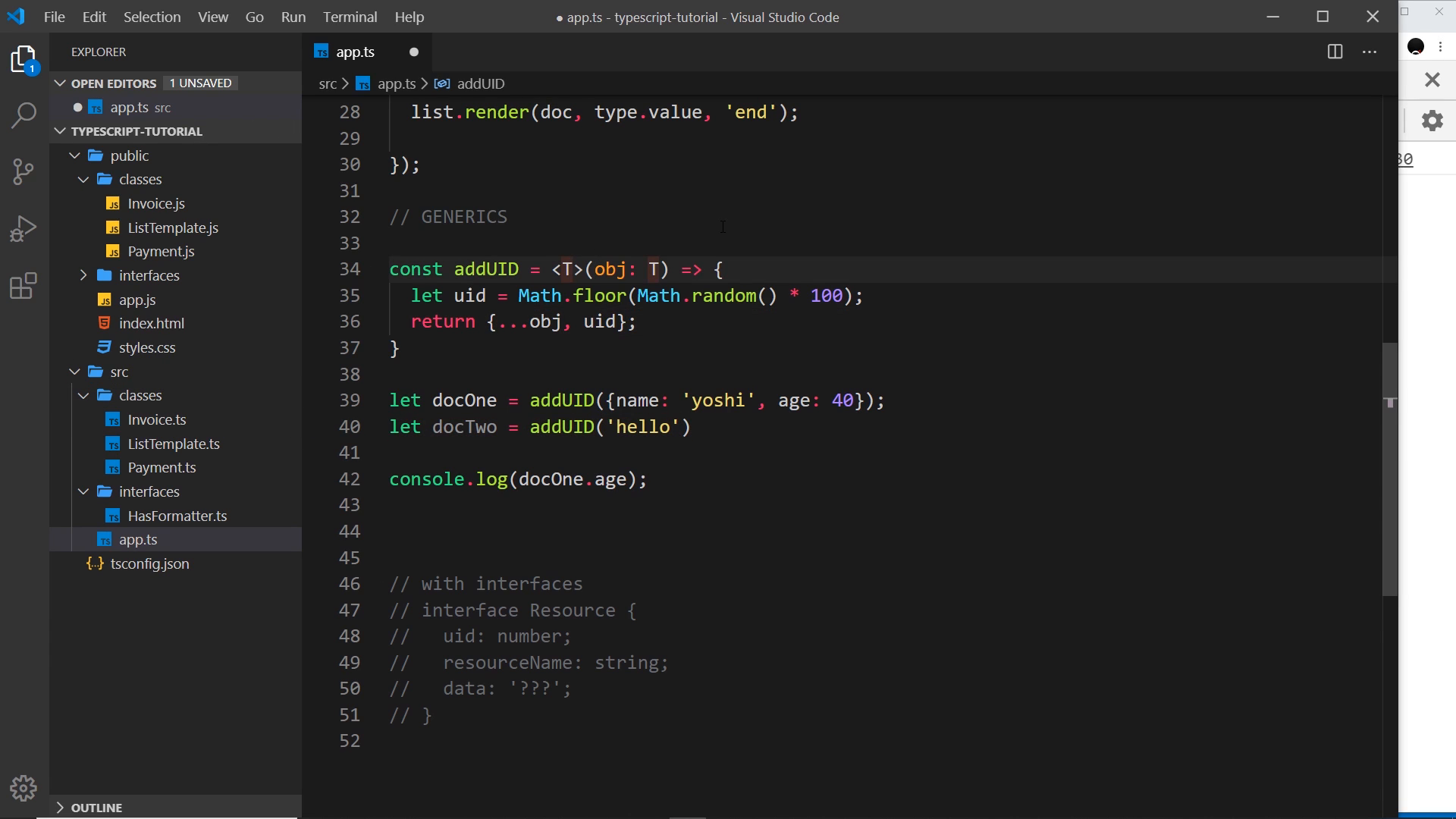 extends constraint with the hello call commented out