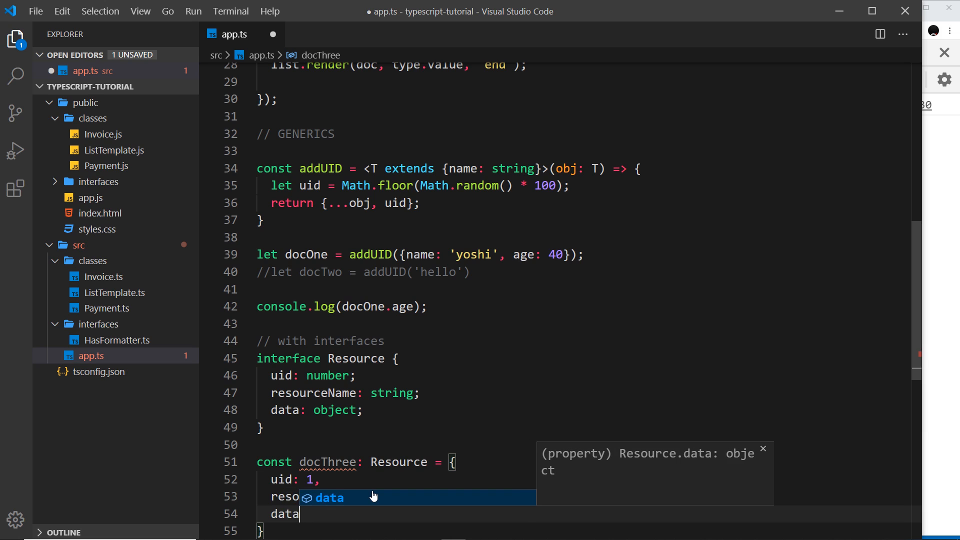 Resource with string data