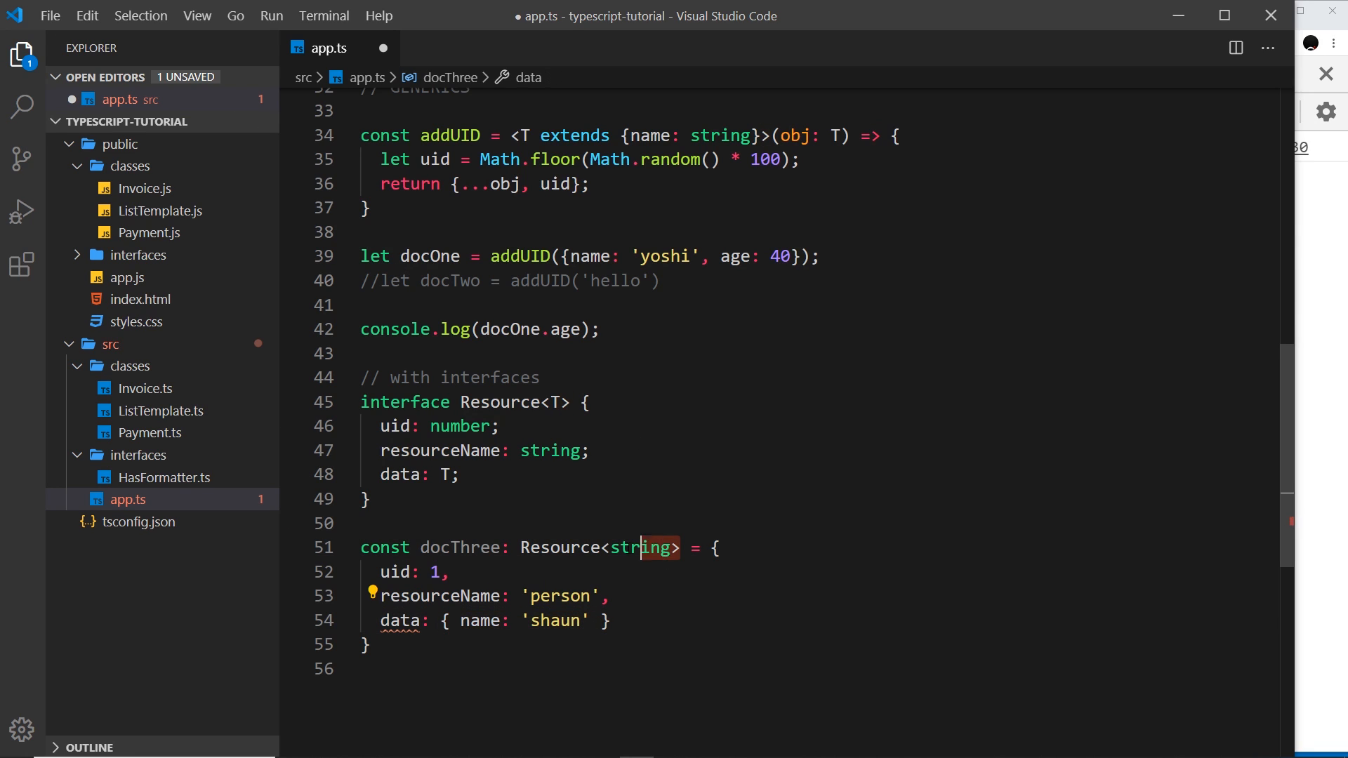 string instantiation passing