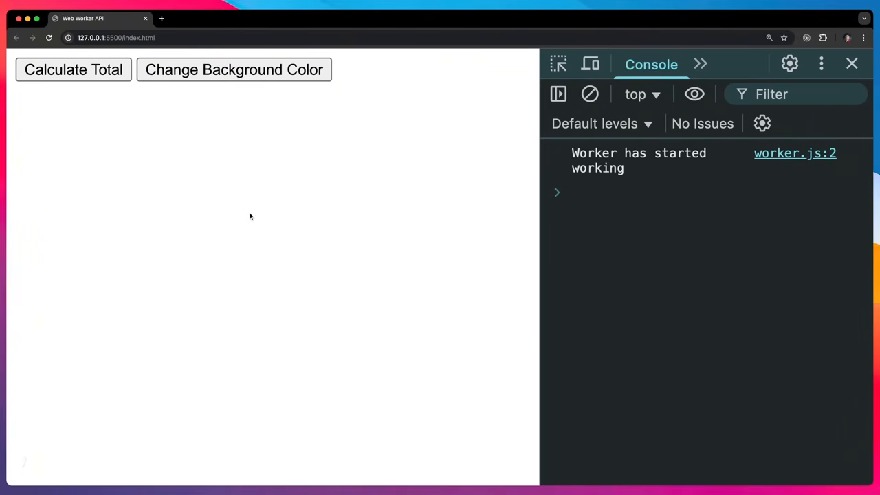 worker-thread console output