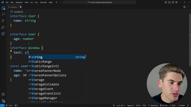 merged User shape confirmed against the duplicate type error