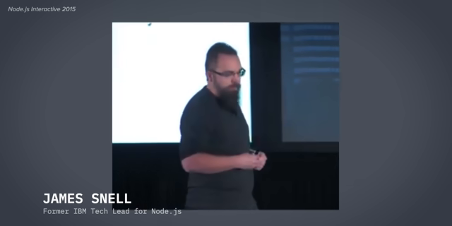 Node.js Interactive 2015 stage with the governance-era speakers