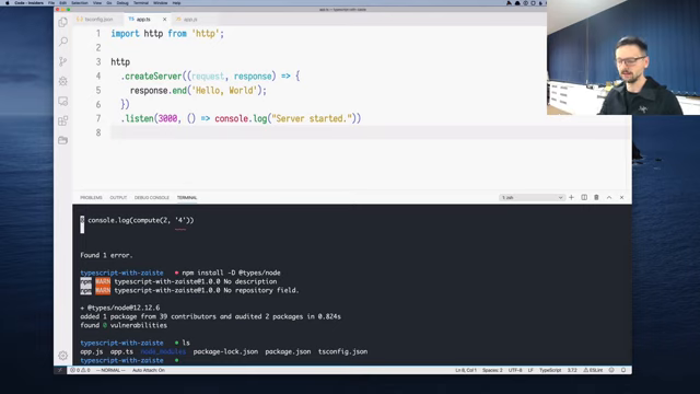 typed http server with createServer plus listen wired