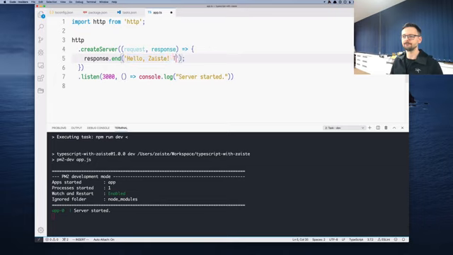 production server with the PM2-managed terminal below
