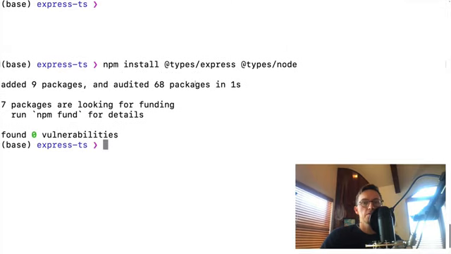 terminal install of typescript plus both @types packages