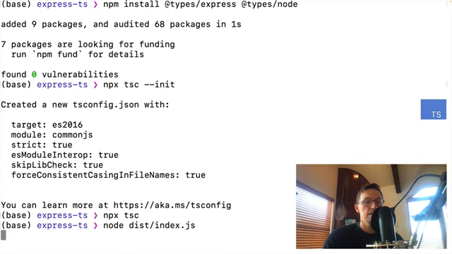 generated tsconfig with outDir plus strictness flags set