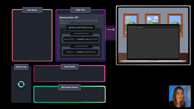 geolocation offload with callbacks routed through the queues
